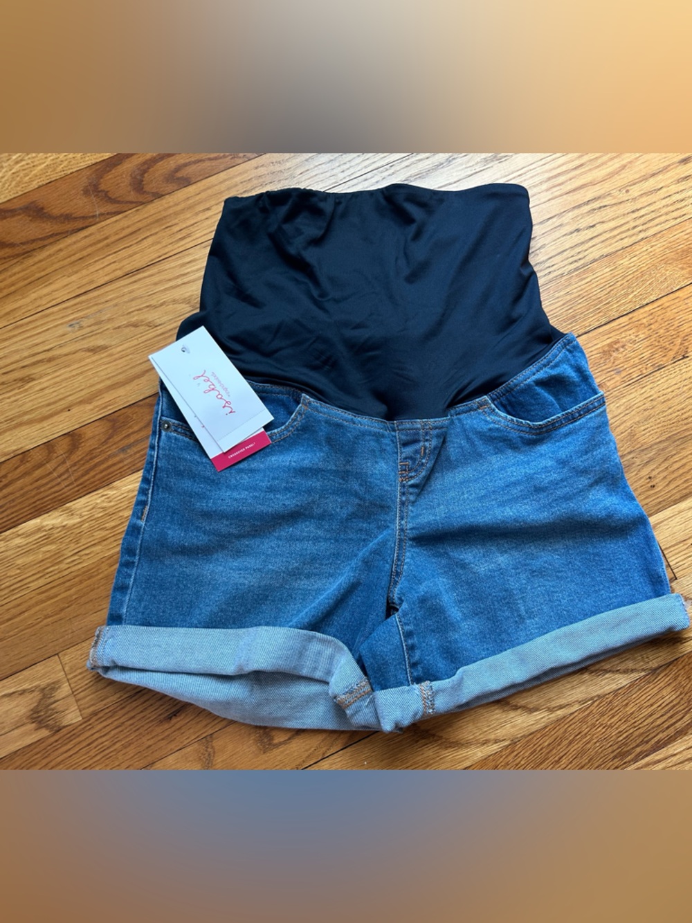 Isabel Maternity by Ingrid & Isabel Black & Blue Denim Maternity Jean Shorts